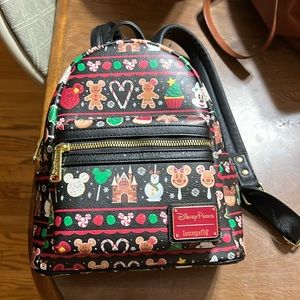 NWT Disney Parks Loungefly Christmas Snacks Mini-Backpack Holiday Bag Mickey